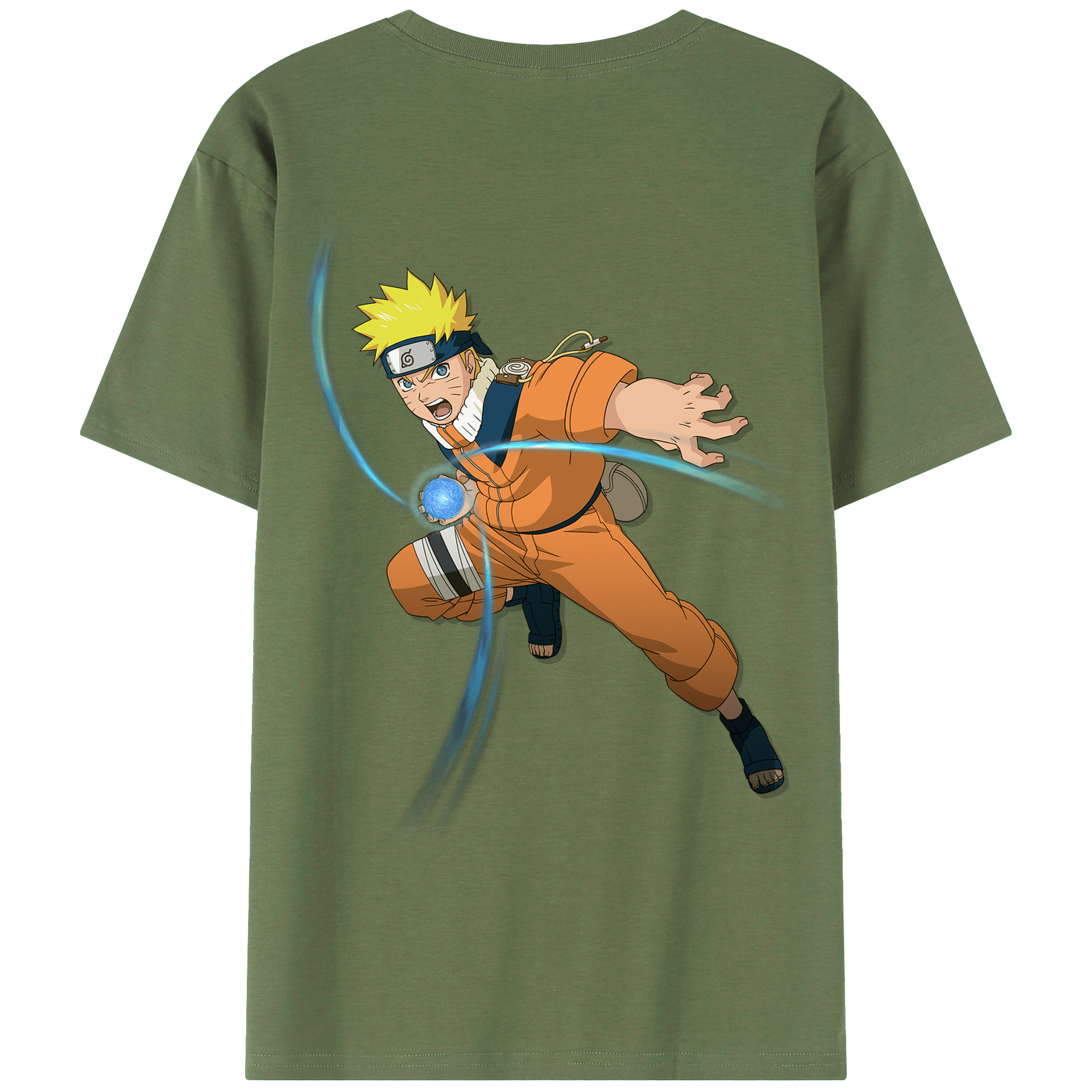 （画像用） NARUTO -ナルト- うずまき ナルト Uzumaki Naruto 綿100％ メンズ半袖Tシャツ（バックプリント） 通気性